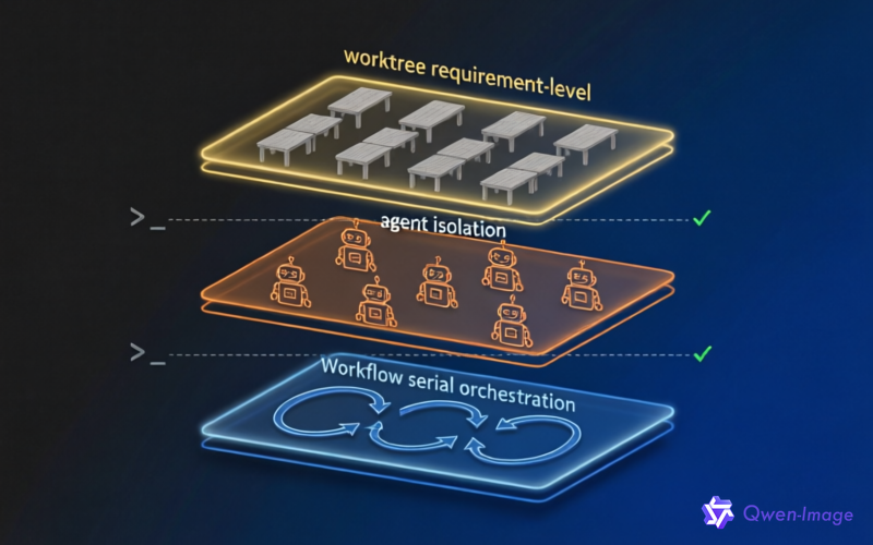 三层隔离表：需求级、agent级、Workflow串行各自的边界